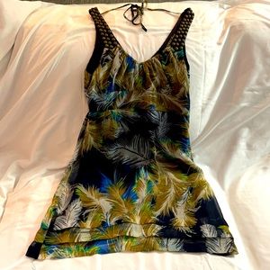 Guess Jeans feather print, studded strap dress